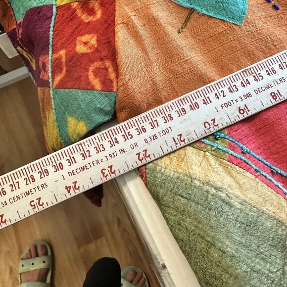 Vtg Sandy Starkman Silk Blend Cropped Jacket Abstract Multicolor Womens India - Picture 5 of 8